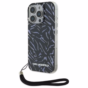Karl Lagerfeld Zebra With Cord viedtālruņa apvalks iPhone 16 Pro Max - violets