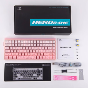 HERO84 HE PINK+Gradient+Contour Dragon King RGB AULA gasket keyboard