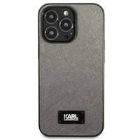 Karl Lagerfeld Saffiano plāksnes viedtālruņa apvalks iPhone 13 Pro / 13 6.1" - sudraba
