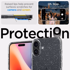 Spigen Liquid Crystal vāciņš ierīcei iPhone 16 6.1", caurspīdīgs ar spīdumiem