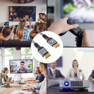 Wozinsky WPS-16AYL2S DisplayPort 2.1 kabelis VESA sertificēts 80 Gb/s 16K@60Hz 8K@120Hz 4K@240Hz HDR HDCP DSC 2m - melns