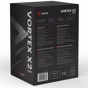 Savio VORTEX X2 CPU dzesētājs melns