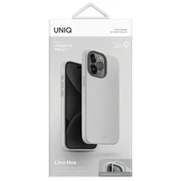 Uniq Lino Hue Magnētiskais uzlādes viedtālruņa apvalks iPhone 15 Pro Max - gaiši pelēka