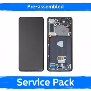 LCD displejs saderīgs ar Samsung G996 S21 Plus ar rāmi / Phantom Black / (Iepriekš salikts Service Pack)