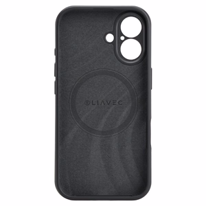 Liavec Silk Shield maciņš ar metāla kameras rāmi priekš Iphone 17 melns