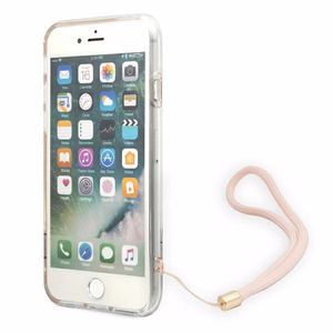 Guess GUOHCI8H4STP iPhone SE 2022 / SE 2020 / 7/ 8 pink/pink hardcase 4G Print Strap