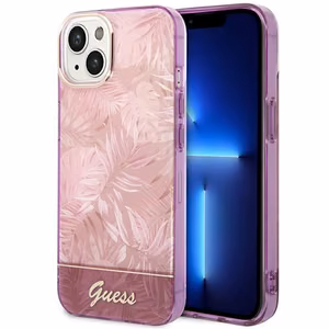 Guess GUHCP14MHGJGHP iPhone 14 Plus 6.7 "rozā/rozā cietais apvalks Jungle Collection