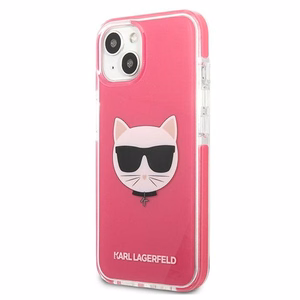 Karl Lagerfeld Choupette Galvas viedtālruņa apvalks iPhone 13 - fuksija