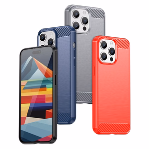 Viedtālruņa apvalks iPhone 15 Pro Karbono dizaina vāciņš - zils