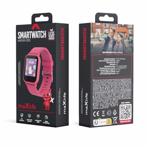 Gudrais pulkstenis bērniem Maxlife Smartwatch Kids MXSW-200 rozā krāsā