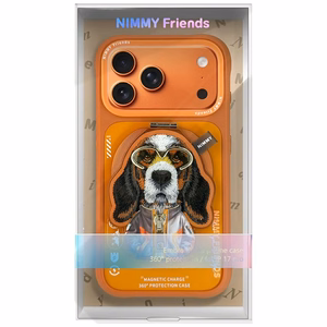 Чехол Nimmy Cool&Cute 2.0 Dog для iPhone 17 Pro с магнитным держателем - оранжевый