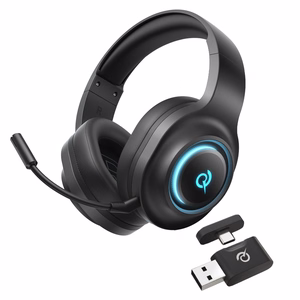 QCY Heroad V200 Tri-Mode Игровые Наушники с 7.1 Звуком, 240h Аккумулятором и Съемным Микрофоном - Черный