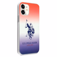 US Polo Assn. Gradient Pattern Collection iPhone 12 mini viedtālruņa apvalks - sarkans un zils