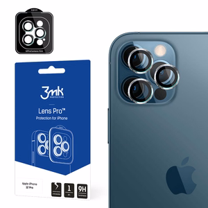 3MK Lēcu aizsardzība Pro iPhone 12 Pro Kameras lēcas aizsardzība ar montāžas rāmi 1 gab.