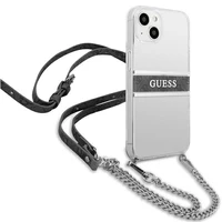 Guess GUHCP13SKC4GBSI iPhone 13 mini 5.4" Caurspīdīgs cietais apvalks 4G Pelēks Siksna Sudraba Ķēde