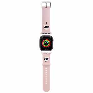 KARL LAGERFELD РЕМЕШОК KLAWLSLKCNP APPLE WATCH 42/44/45/49MM розовый/розовый РЕМЕШОК 3D RUBBER KARL&CHOUPETTE HEADS
