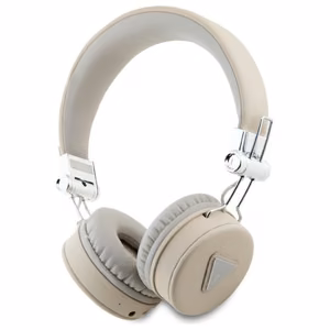 Накладные наушники Guess Bluetooth ENC GUBH70PGTSPSE бежевые Grained Classic Round Shape