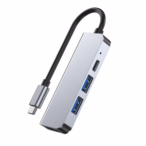 HUB Tech-Protect V2 4in1 USB-C - USB-A 3.0 / USB-A 2.0 / USB-C / HDMI - pelēks