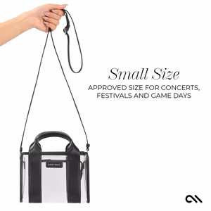 Case-Mate Micro Tote Bag water-resistant shoulder bag, Midnight Black / Clear
