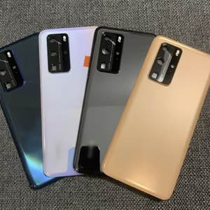 Aizmugurējais vāciņš Saderīgs ar Huawei P40 (Original colour: Melns) (ar camera lens)