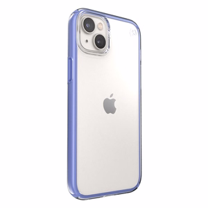 Speck Presidio Perfect-Clear with Impact Geometry vāciņš ierīcei iPhone 15 Plus / 14 Plus, ar Microban pretmikrobu aizsardzību, “Clear / Grounded Purple” krāsu kombinācija
