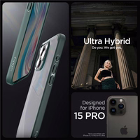 Spigen Ultra Hybrid viedtālruņa apvalks iPhone 15 Pro - tumši zaļš