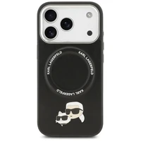 Karl Lagerfeld Karl & Choupette Pins MagSafe apvalks viedtālrunim iPhone 17 Pro Max - melns