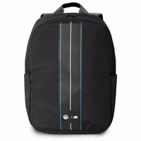 BMW Nylon zils Stripe - Laptop Backpack 16" (melns)