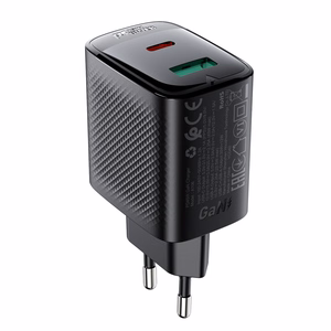 Acefast A106 GaN PD sienas lādētājs, 45 W, USB-C, USB-A, melns