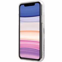 Hello Kitty šķidruma spīguļu piekariņa kaķa galvas viedtālruņa apvalks iPhone 11 / Xr - sudraba