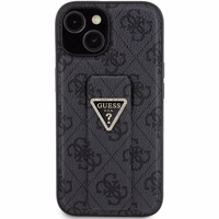 Guess viedtālruņa apvalks ar statīvu Grip Stand 4G Triangle Strass iPhone 15 - melns