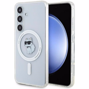 Karl Lagerfeld IML Choupette magnētiskais viedtālruņa apvalks Samsung Galaxy S24 - caurspīdīgs