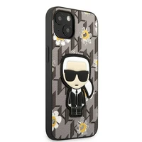 Karl Lagerfeld Ziedu Ikonik Karl viedtālruņa apvalks iPhone 13 mini - pelēks