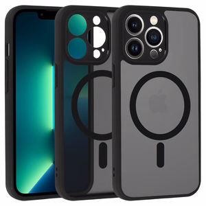 Pilnīgs matēts Mag vāks viedtālrunim Iphone 13 Pro - melns