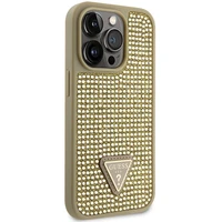 Guess GUHCP14LHDGTPD iPhone 14 Pro 6.1" zelts zelts Kietais vāciņš Rhinestone Triangle