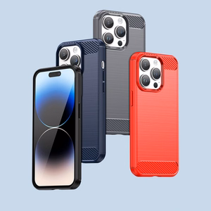 Karboniskais apvalks iPhone 14 Pro - gelas aizmugurējais pārklājums, zilas krāsas