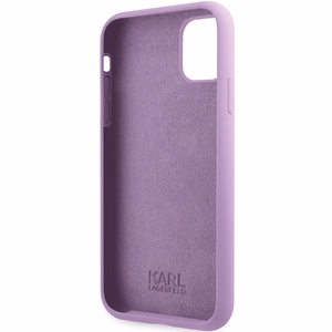 Karl Lagerfeld KLHCN61SKSVGU iPhone 11 / Xr 6.1" violets cietais viedtālruņa apvalks Silikona Paraksts
