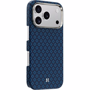 Zils Benks Magnetic Armor Air Armor Grid 600D kevlara vāciņš ar metāla rāmi (C.K.FL.AP.BE.0072), paredzēts iPhone 18 Pro / iPhone 17 Pro