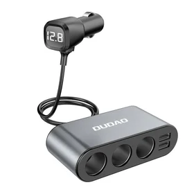 Dudao automašīnas lādētājs 2x USB / 3x cigarešu ligzdas sadalītājs - melns (R1Pro black)