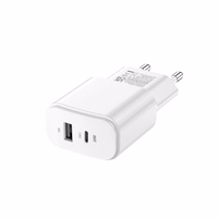 Forever TC-01-20AC PD QC lādētājs 1x USB-C 1x USB 20W balts