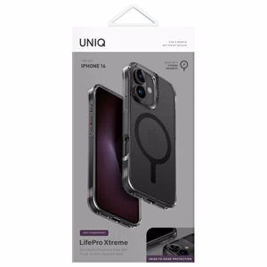 Uniq LifePro Xtreme Magclick uzlādes viedtālruņa apvalks iPhone 16 - melns