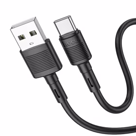 Kabelis USB A uz USB C Hoco 3A 1 m X83 melns