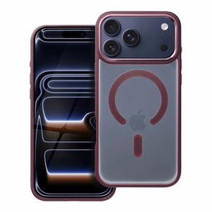 Case for iPhone 17 Pro Max / 18 Pro Max (low camera edge) Matte Mag Cover compatible with MagSafe red