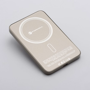 Portatīvais lādētājs saderīgs ar MagSafe Forcell F-Energy SuperSlim F5K8 QC4.0 PD3.0 15W 5000 mAh titāna dykuma krāsa