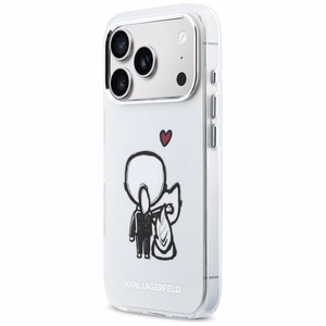 Karl Lagerfeld Karl & Choupette задняя MagSafe чехол для iPhone 17 Pro прозрачный