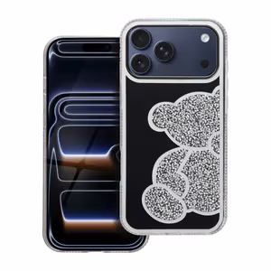 Чехол для iPhone 17 PRO MAX Teddy Bear серебряный