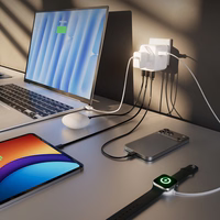 Universāls ceļojumu adapteris ar USB-A un 2x USB-C P