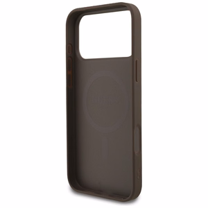 Guess 4G Strap Triangle Logo MagSafe Case for iPhone 17 Pro Max - Brown