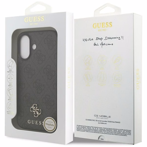 GUESS viedtālruņa apvalks IPHONE 17, saderīgs ar MagSafe GUHMP17SP4SM4MK (PU 4G Small 4G un Classic), melns