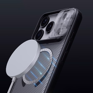 Nillkin CamShield Pro MagSafe saderīgs apvalks iPhone 17 Pro Max - caurspīdīgs, melns
